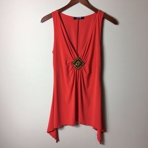 JFW Sleeveless V-Neck Embellished Blouse